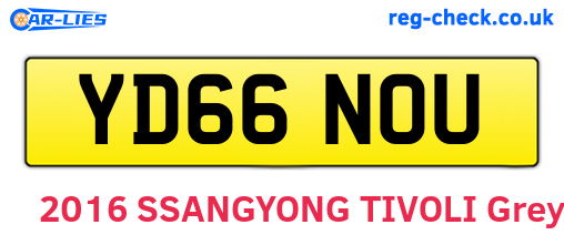YD66NOU are the vehicle registration plates.