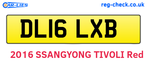 DL16LXB are the vehicle registration plates.