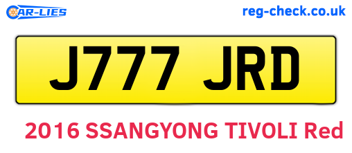 J777JRD are the vehicle registration plates.