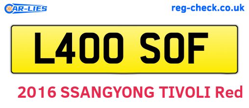 L400SOF are the vehicle registration plates.