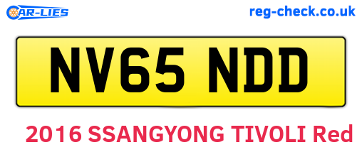 NV65NDD are the vehicle registration plates.