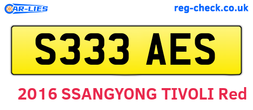 S333AES are the vehicle registration plates.