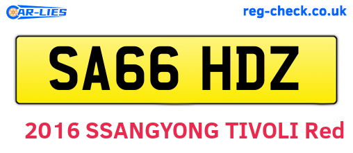 SA66HDZ are the vehicle registration plates.