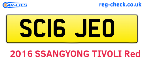 SC16JEO are the vehicle registration plates.