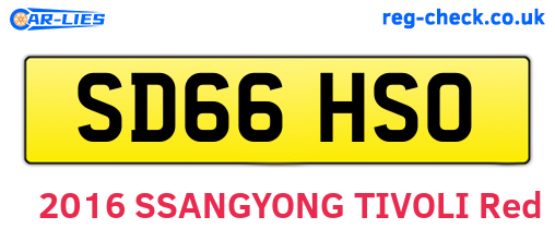 SD66HSO are the vehicle registration plates.