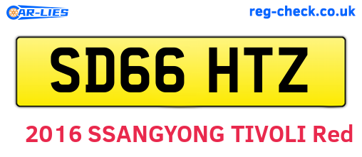 SD66HTZ are the vehicle registration plates.