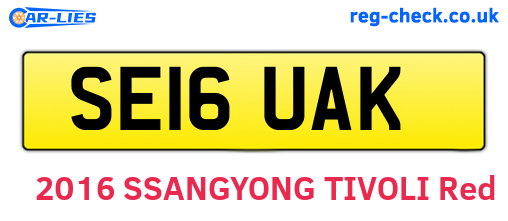 SE16UAK are the vehicle registration plates.