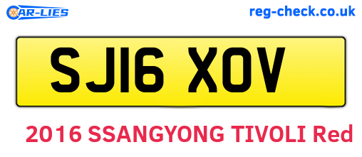 SJ16XOV are the vehicle registration plates.