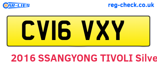 CV16VXY are the vehicle registration plates.