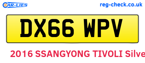 DX66WPV are the vehicle registration plates.