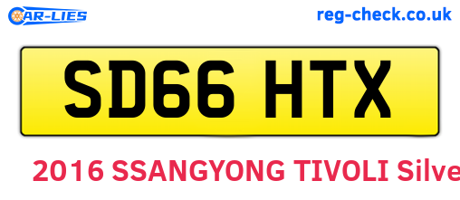 SD66HTX are the vehicle registration plates.