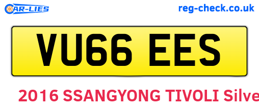 VU66EES are the vehicle registration plates.