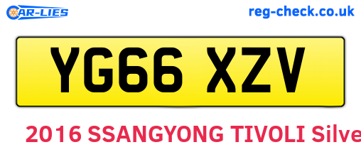 YG66XZV are the vehicle registration plates.