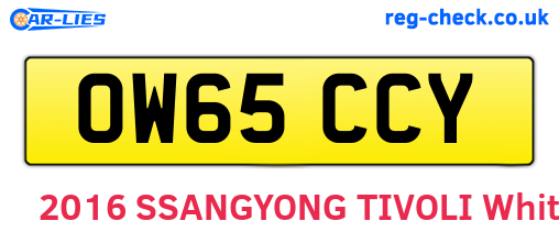 OW65CCY are the vehicle registration plates.