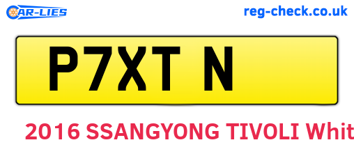 P7XTN are the vehicle registration plates.