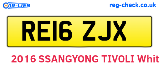 RE16ZJX are the vehicle registration plates.