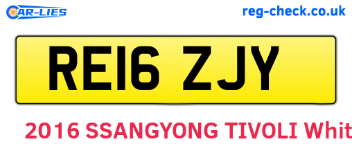 RE16ZJY are the vehicle registration plates.