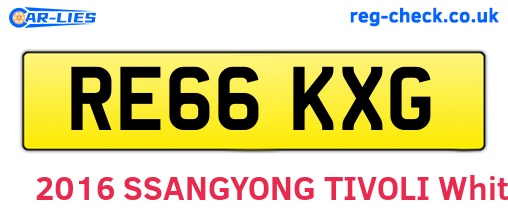 RE66KXG are the vehicle registration plates.