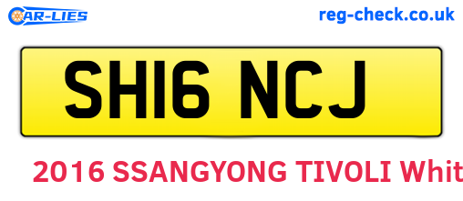 SH16NCJ are the vehicle registration plates.
