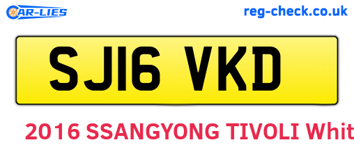 SJ16VKD are the vehicle registration plates.