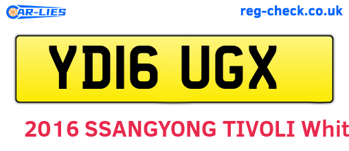 YD16UGX are the vehicle registration plates.