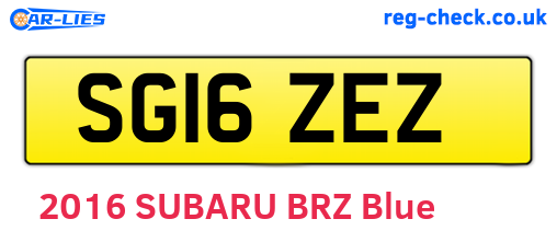 SG16ZEZ are the vehicle registration plates.