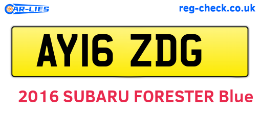 AY16ZDG are the vehicle registration plates.