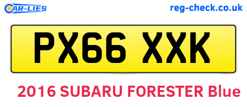 PX66XXK are the vehicle registration plates.