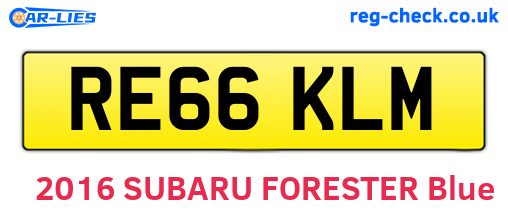 RE66KLM are the vehicle registration plates.