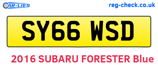 SY66WSD are the vehicle registration plates.