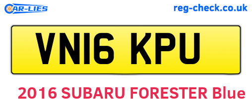 VN16KPU are the vehicle registration plates.