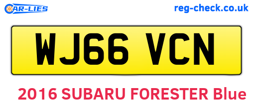 WJ66VCN are the vehicle registration plates.