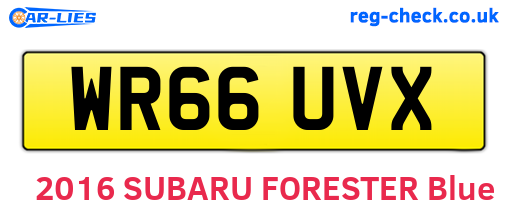 WR66UVX are the vehicle registration plates.