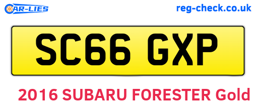 SC66GXP are the vehicle registration plates.