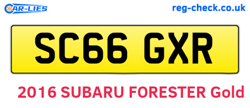 SC66GXR are the vehicle registration plates.