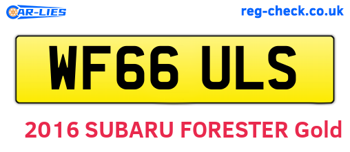 WF66ULS are the vehicle registration plates.