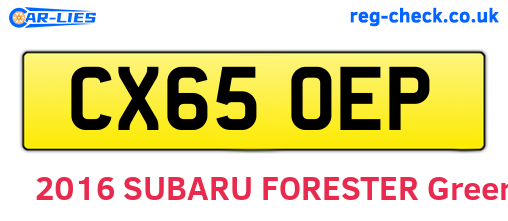 CX65OEP are the vehicle registration plates.