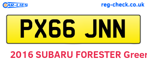 PX66JNN are the vehicle registration plates.