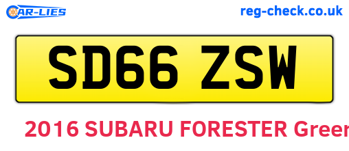 SD66ZSW are the vehicle registration plates.