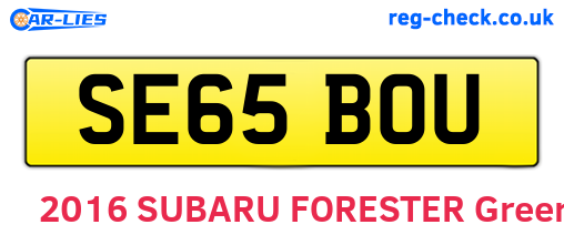 SE65BOU are the vehicle registration plates.