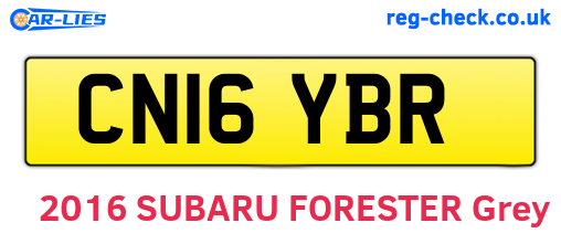 CN16YBR are the vehicle registration plates.