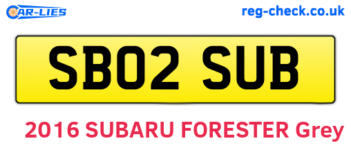 SB02SUB are the vehicle registration plates.
