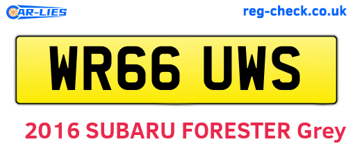 WR66UWS are the vehicle registration plates.