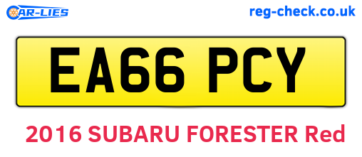 EA66PCY are the vehicle registration plates.
