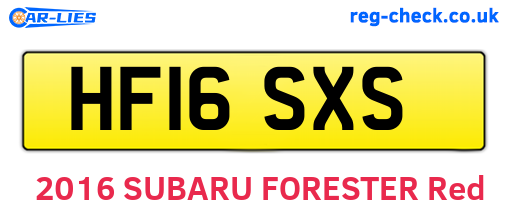HF16SXS are the vehicle registration plates.
