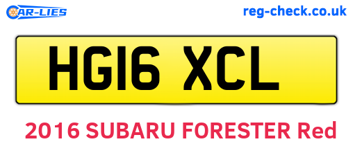 HG16XCL are the vehicle registration plates.