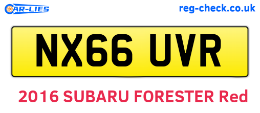 NX66UVR are the vehicle registration plates.