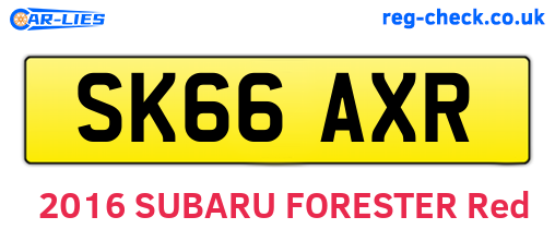 SK66AXR are the vehicle registration plates.