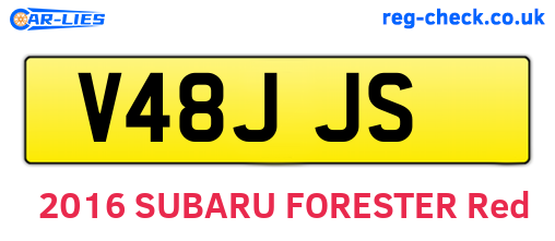 V48JJS are the vehicle registration plates.