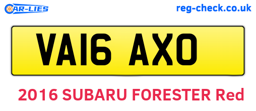 VA16AXO are the vehicle registration plates.